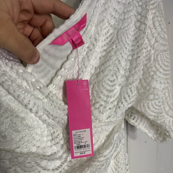 Lilly Pulitzer Parigi Elbow Sleeve Size Small Resort White Lace Maxi Dress NWT - Picture 5 of 9